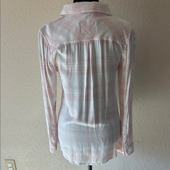 $168 Rail’s Ellis Cotton Organic Button Down Plaid Women's Top Rose 0030 - Picture 8 of 10